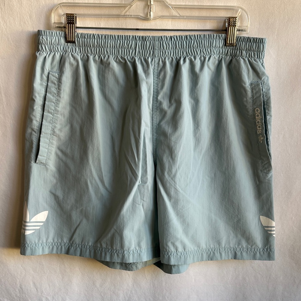Adidas blue/aqua running shorts, size L
